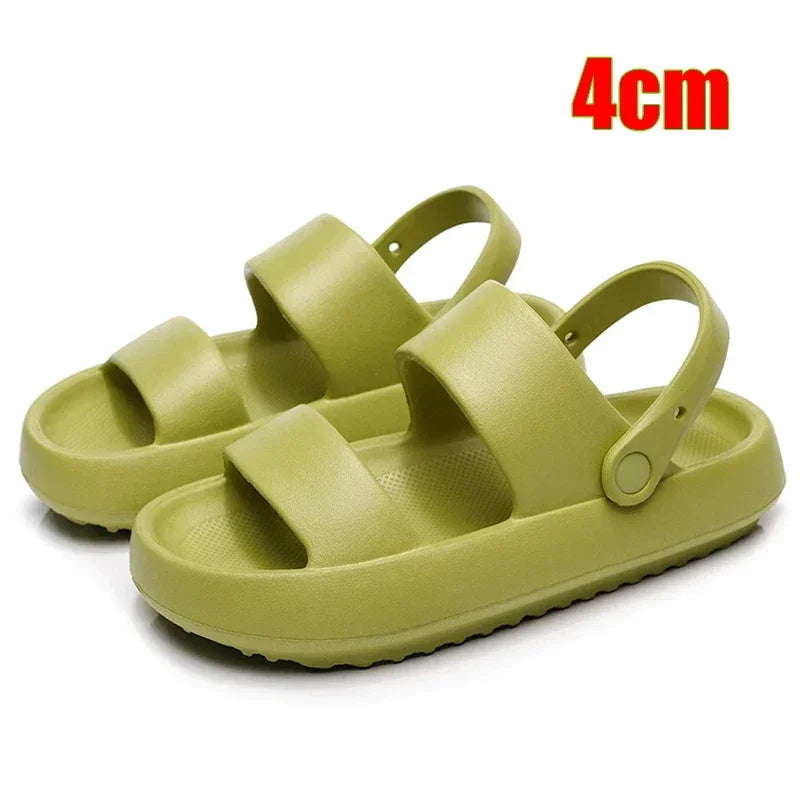 Women Summer Beach Platform Sandals Green Soft